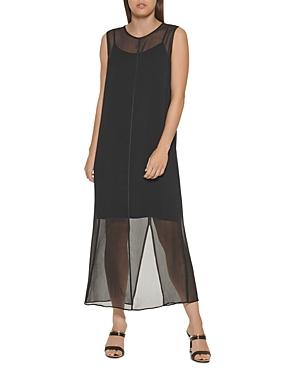 Dkny Mesh Overlay Dress