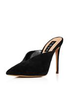 Aqua Women's Suede Pointed Toe High-heel Mules - 100% Exclusive