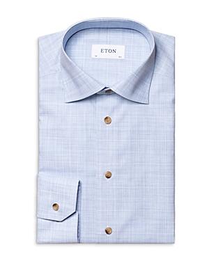Eton Plaid Melange Contemporary Fit Dress Shirt