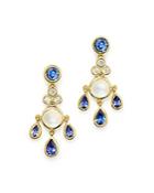 Temple St. Clair 18k Gold Fringe Earrings With Tanzanite, Royal Blue Moonstone And Diamonds