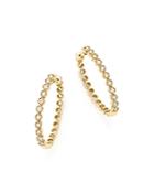 Bloomingdale's Diamond Milgrain Bezel Oval Hoop Earrings In 14k Yellow Gold, .50 Ct. T.w. - 100% Exclusive