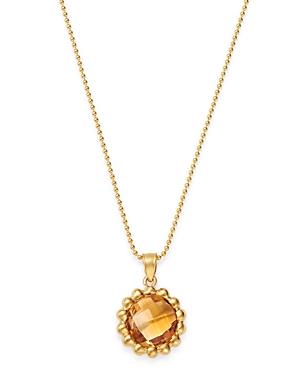 Bloomingdale's Citrine Beaded Pendant Necklace In 14k Yellow Gold, 18 - 100% Exclusive