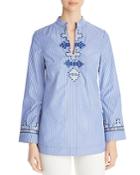 Tory Burch Tory Embroidered Stripe Tunic