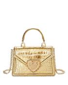 Dolce & Gabbana Embossed Metallic Leather Handbag