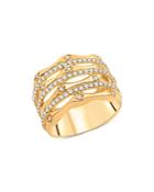 Bloomingdale's Diamond Multi Row Ring In 14k Yellow Gold, 0.75 Ct. T.w. - 100% Exclusive