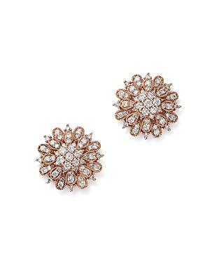 Bloomingdale's Diamond Flower Burst Stud Earrings In 14k Rose Gold, 1.0 Ct. T.w. - 100% Exclusive