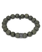 Jan Leslie Pyrite & Sterling Silver Bead Bracelet