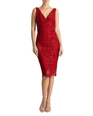 Ml Monique Lhuillier Sleeveless Lace Midi Dress
