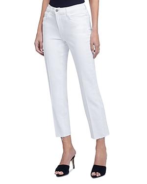 L'agence Sada Cropped Straight Jeans In Blanc