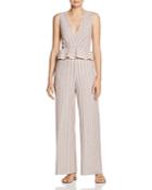 Saylor Striped Jumpsuit With Peplum