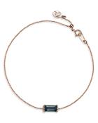 Bloomingdale's London Blue Topaz & Diamond Accent Chain Bracelet In 14k Rose Gold - 100% Exclusive