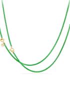 David Yurman Dy Bel Aire Chain Necklace In Green With 14k Gold Accents