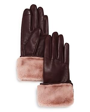 Echo Faux Fur-cuff Leather Tech Gloves
