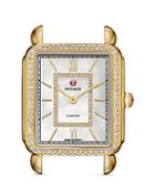 Michele Deco Ii Diamond Gold Watch Head, 30 X 32mm