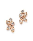 Bloomingdale's Diamond Petal Stud Earrings In 14k Rose Gold, 0.15 Ct. T.w. - 100% Exclusive