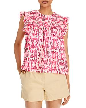 Aqua Smocked Printed Top - 100% Exclusive