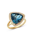 Bloomingdale's London Blue Topaz & Diamond Statement Ring In 14k Yellow Gold - 100% Exclusive