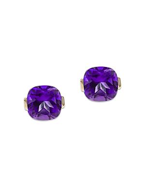 Bloomingdale's Amethyst Cushion Cut Stud Earrings In 14k Yellow Gold - 100% Exclusive