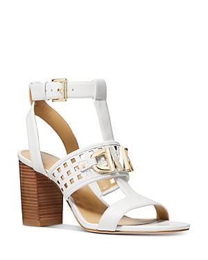 Michael Michael Kors Women's Izzy T Strap Block Heel Sandals
