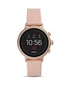 Fossil Q Explorist Hr Pink Strap Touchscreen Smartwatch, 40mm