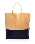 Alice.d Large Color-block Leather Tote Bag
