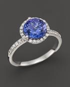 Tanzanite And Diamond Halo Ring In 14k White Gold - 100% Exclusive
