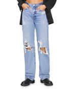 Frame Le Jane Distressed Straight Leg Jeans In Sunkissed