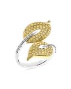Bloomingdale's White & Yellow Diamond Bypass Ring In 14k Yellow & White Gold, 1.0 Ct. T.w. - 100% Exclusive