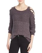 Elan Chenille Lace-up-sleeve Sweater