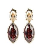 Alexis Bittar Faceted Crystal Oval Drop Earrings