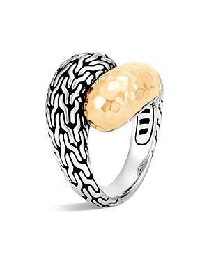 John Hardy Classic Chain Hammered 18k Gold And Sterling Silver Ring