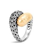 John Hardy Classic Chain Hammered 18k Gold And Sterling Silver Ring