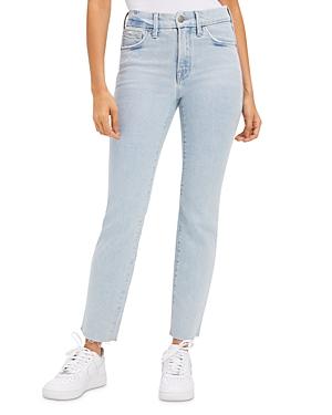 Good American Good Legs Cigarette Raw Hem Jeans In Indigo145