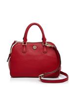 Tory Burch Robinson Small Pebbled Double Zip Satchel