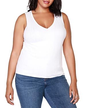 Belldini Plus Ribbed V Neck Sweater Tank Top