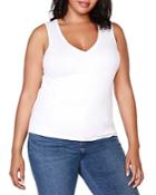 Belldini Plus Ribbed V Neck Sweater Tank Top
