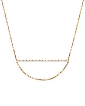 Diamond Micro Pave Bar Necklace In 14k Yellow Gold, .11 Ct. T.w.