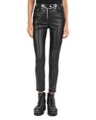 The Kooples Lizzy Mid-rise Faux-leather Jeans In Black