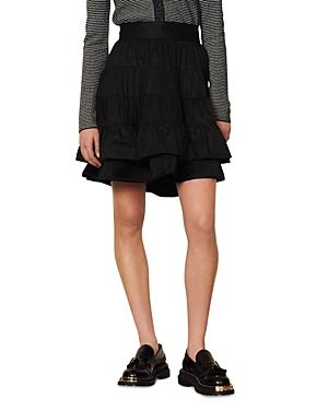 Sandro Ruffled Tiered Skirt
