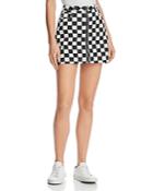 Sunset + Spring Checkerboard Denim Mini Skirt - 100% Exclusive
