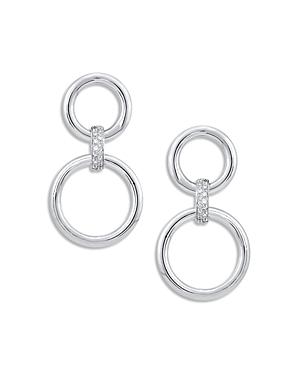 Alberto Amati Sterling Silver Diamond Graduated Circle Drop Earrings