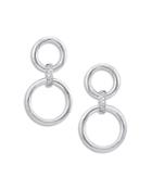 Alberto Amati Sterling Silver Diamond Graduated Circle Drop Earrings