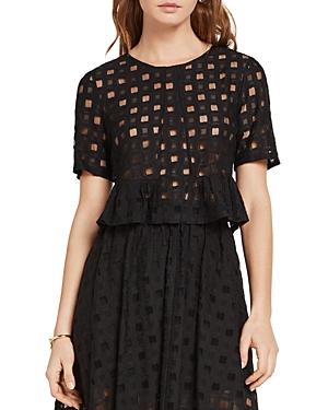 Bcbgeneration Sheer Grid-lace Top