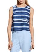 Vince Camuto Striped Zip-back Tank