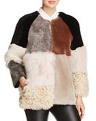 Maximilian Furs Patchwork Lamb Shearling Coat - 100% Exclusive