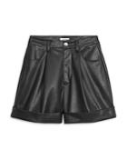 Weworewhat Cuffed Faux Leather Shorts