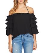 1.state Tiered Ruffle Sleeve Top