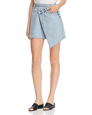 Blanknyc Crossover Denim Mini Skirt