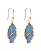 Lana Jewelry 14k Yellow Gold Frosted Marquis Opal Drop Earrings