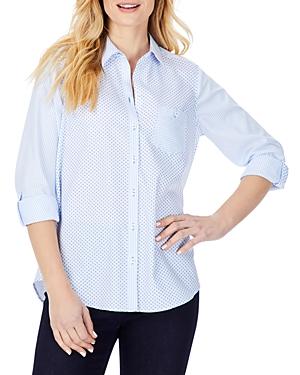 Foxcroft Mixed Print Button Up Shirt